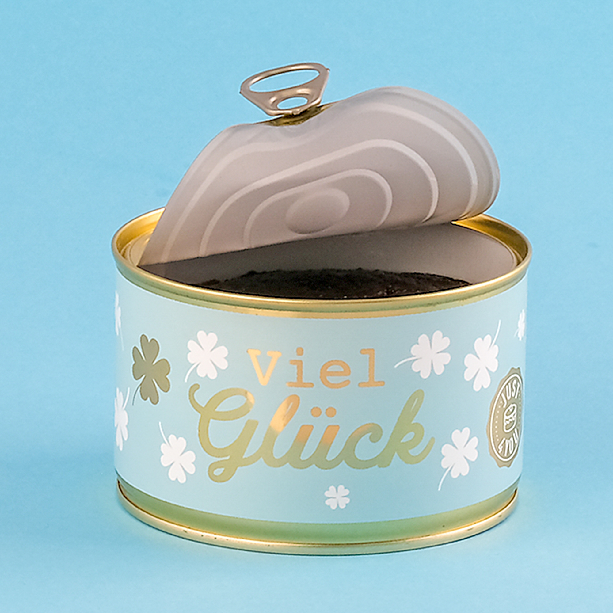 Dosenkuchen–Schoko, „Viel Glück“ und Glücksklee