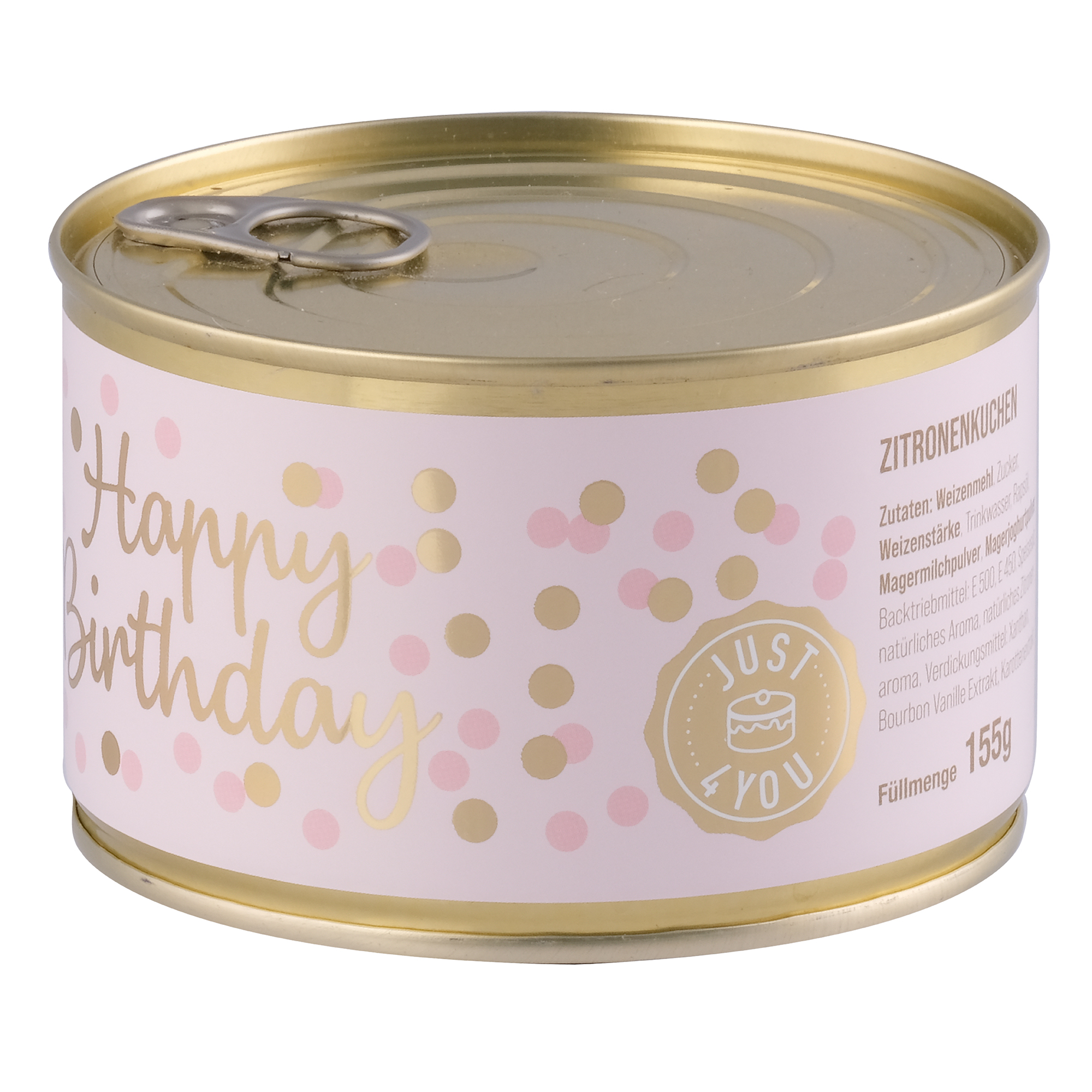 Dosenkuchen-Zitrone, „Happy Birthday“ und Konfetti